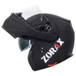 Zorax Matt Black M (57-58cm) ZOR-838 Double Visor Modular Flip up front Motorcycle Motorbike Helmet ECE 2205 Approved