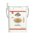 Augason Farms Long Grain Brown Rice Emergency Food Storage 24 Pound Pail